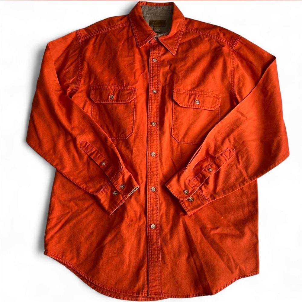 Faded Glory Orange Cotton Overshirt Unisex M